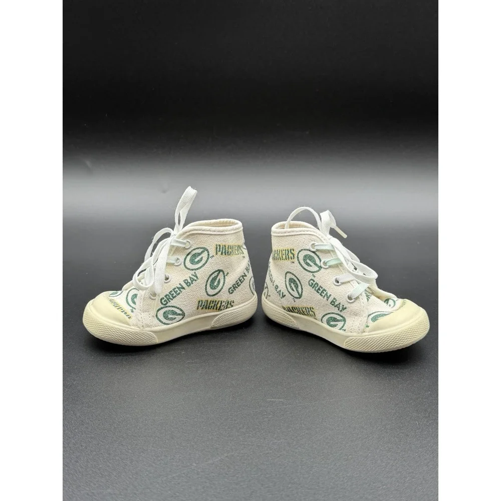 Baby Kids Green Bay Packers Baby High Top Shoes Size 2 Vintage Football USA